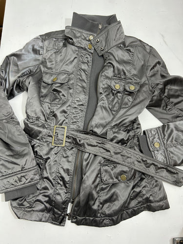 Grey shinning zip up doubled  jacket y2k vintage (S/M)