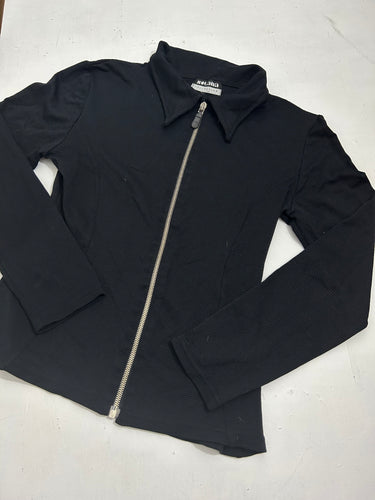 Black zip up y2k lightweight jacket (S/M)