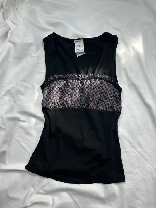 Black lingerie stretchy tank top (S/M)