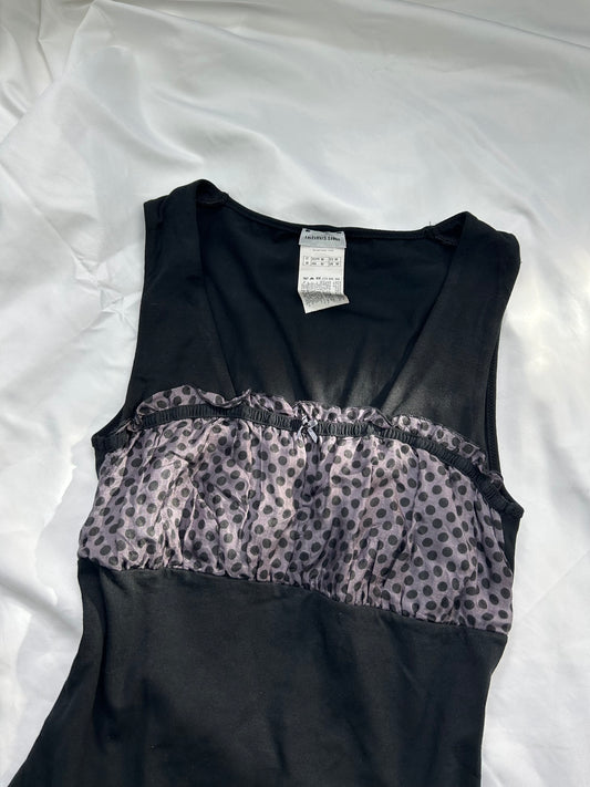 Black lingerie stretchy tank top (S/M)