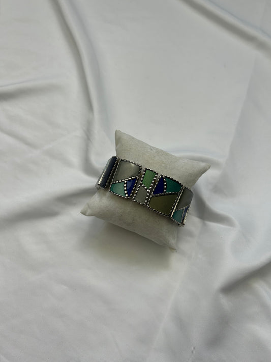 Vintage blue inox bracelet jewelry watch