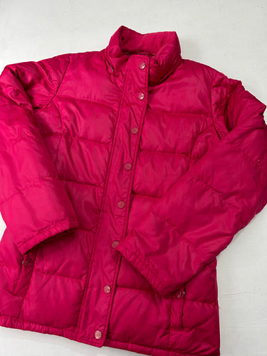 Neon pink zip up  puffer jacket y2k vintage (S/M)