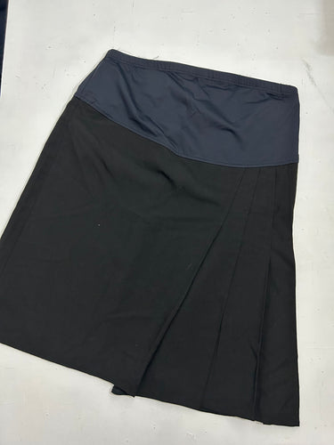Bi fabric navy stretchy mid skirt 90s y2k vintage (M)