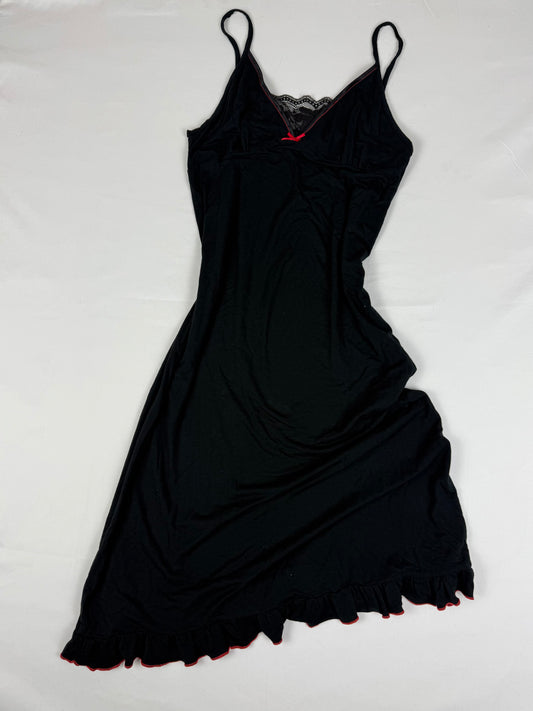 Black & red super soft modal babydoll mini dress (S/M)