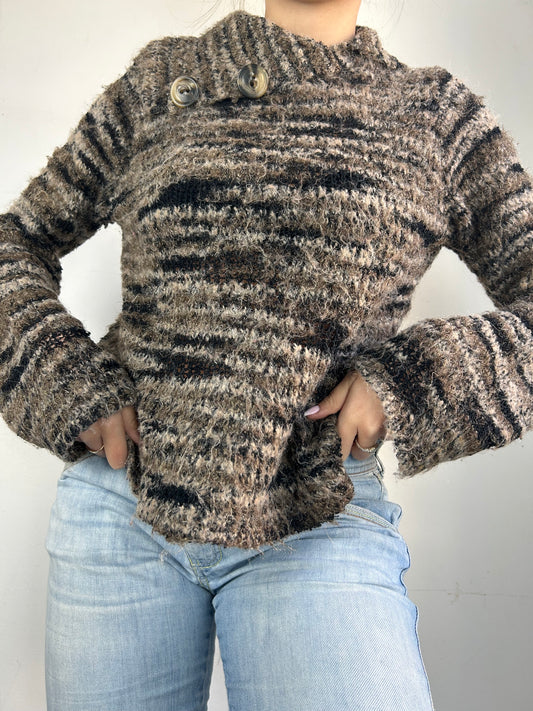 Khaki turtleneck super soft jumper (S/M)