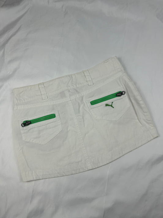 White low rise mini skirt (S/M)