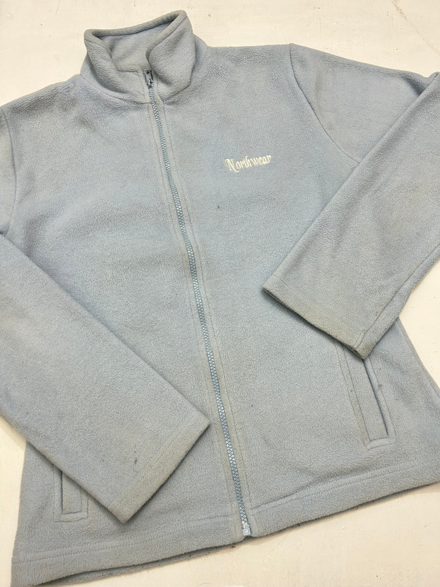 Baby blue zip up fleece sweatshirt (S/M) SK VINTAGE