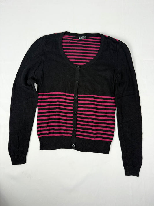 Black striped cardigan jumper (XL)