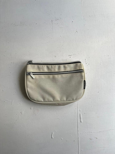 Cream beige zip up wallet / pochette y2k vintage