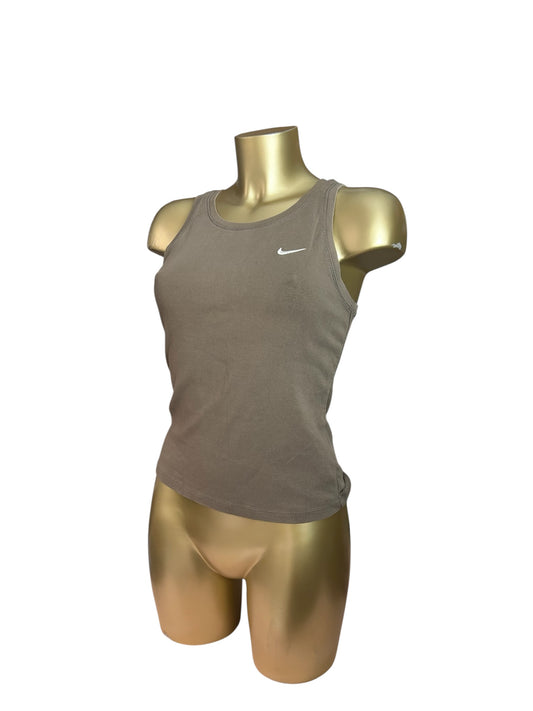 Khaki swoosh logo tank top (M)