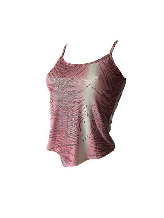Pink glitters tiger print tight fit cami top (S/M)