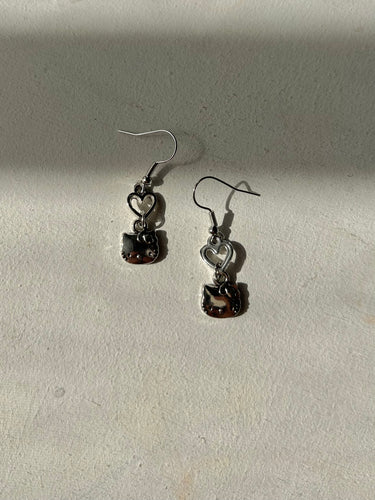 Kitties silver earrings