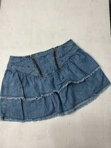 Denim pleated skirt (S/M)