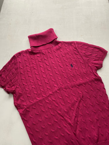 Pink turtleneck knitted tee (L)