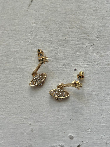 Planets strass gold earrings
