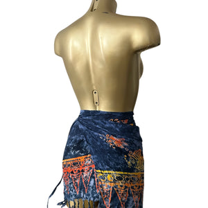 Navy multiway pareo tie up mini skirt / top (56x39cm)