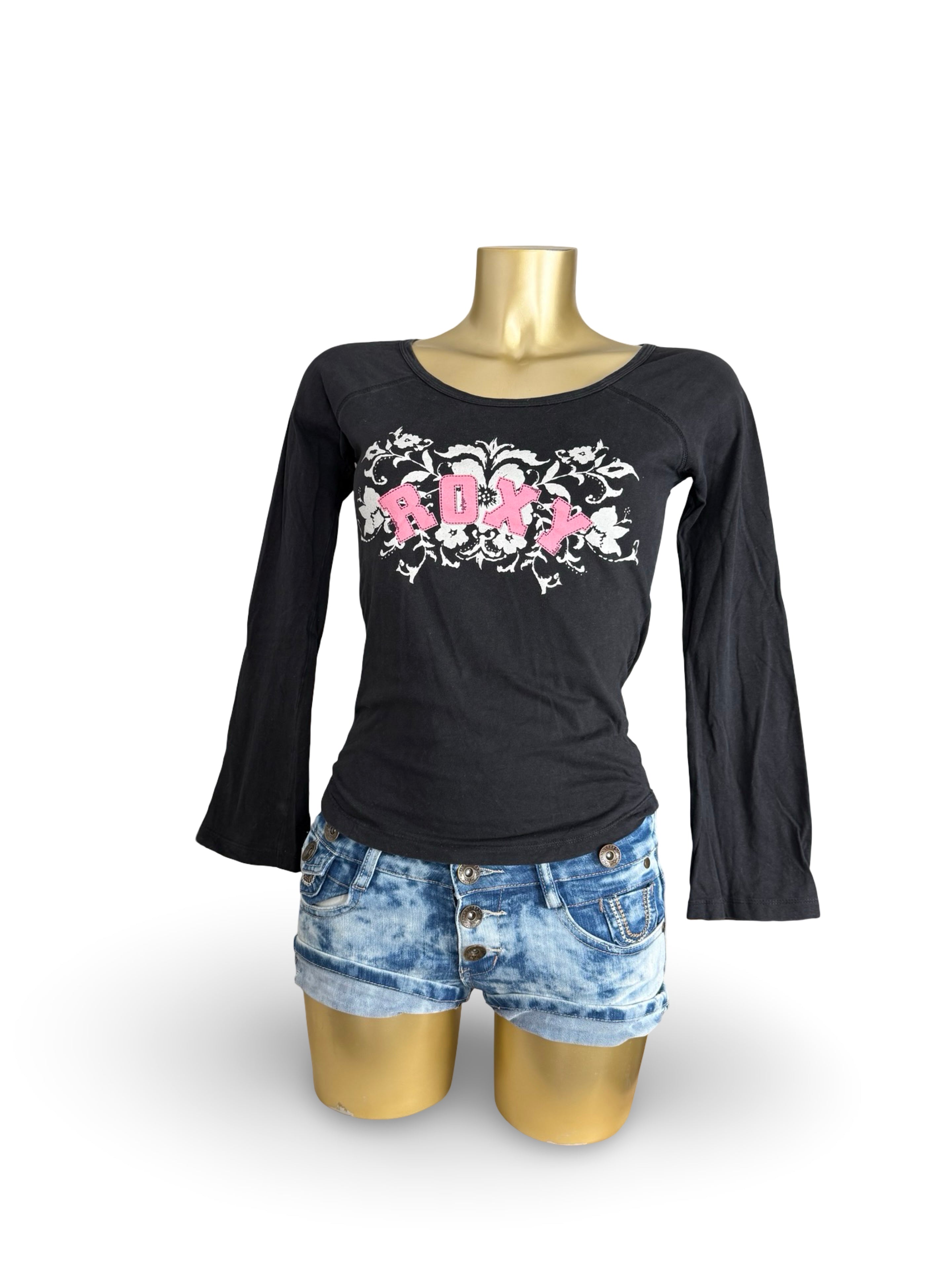 Black graphic 100% cotton long sleeves top (M)