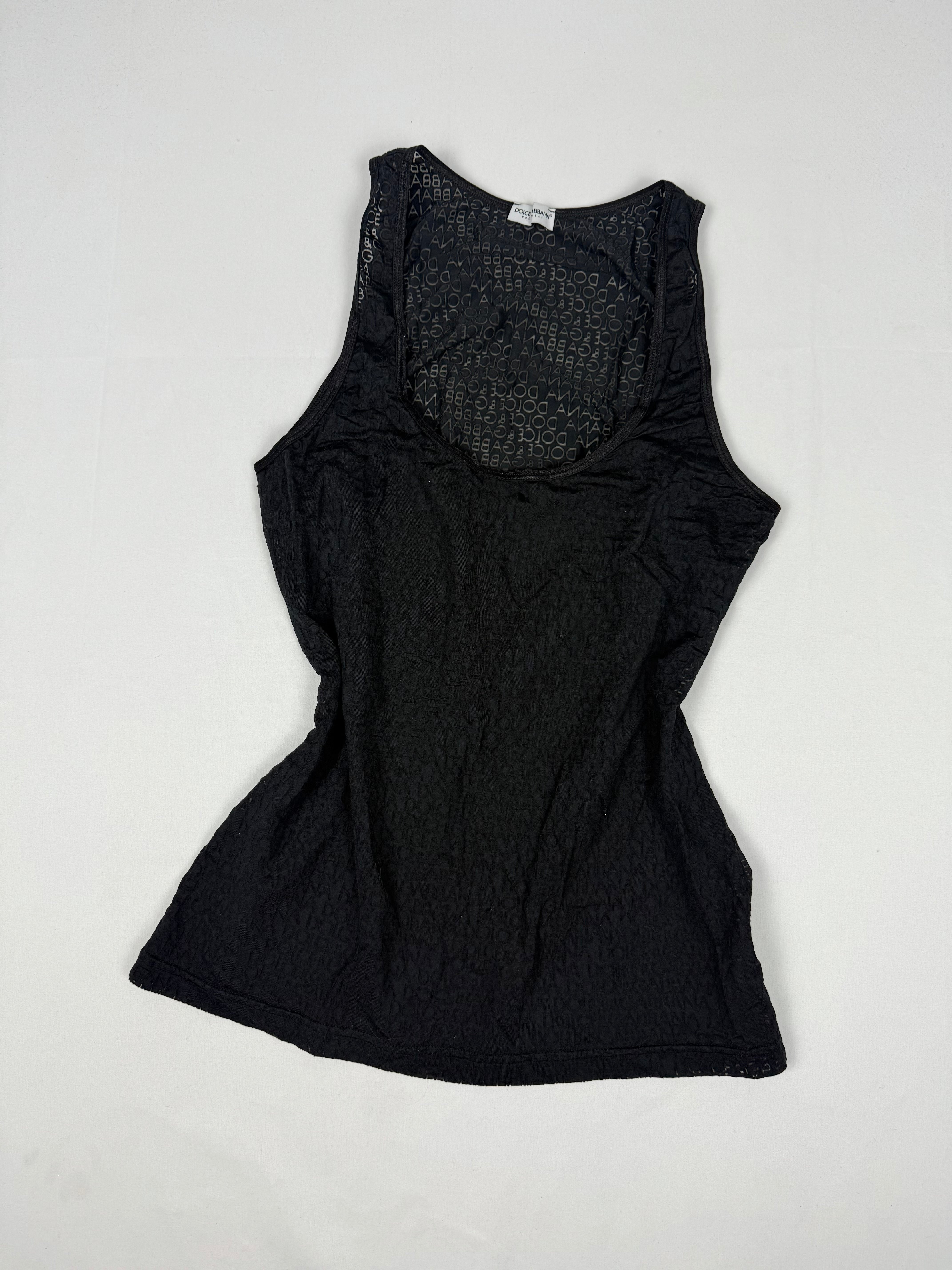 Black see trough logo tank top (XL)