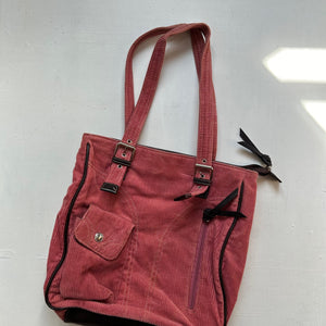 Pink velvet y2k vintage shoulder bag (33x32cm)