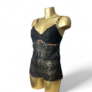 Black lace babydoll cami top (XL)