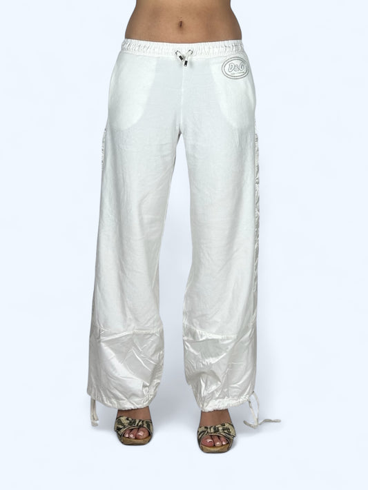 White velvet low rise baggy joggers pants (S)