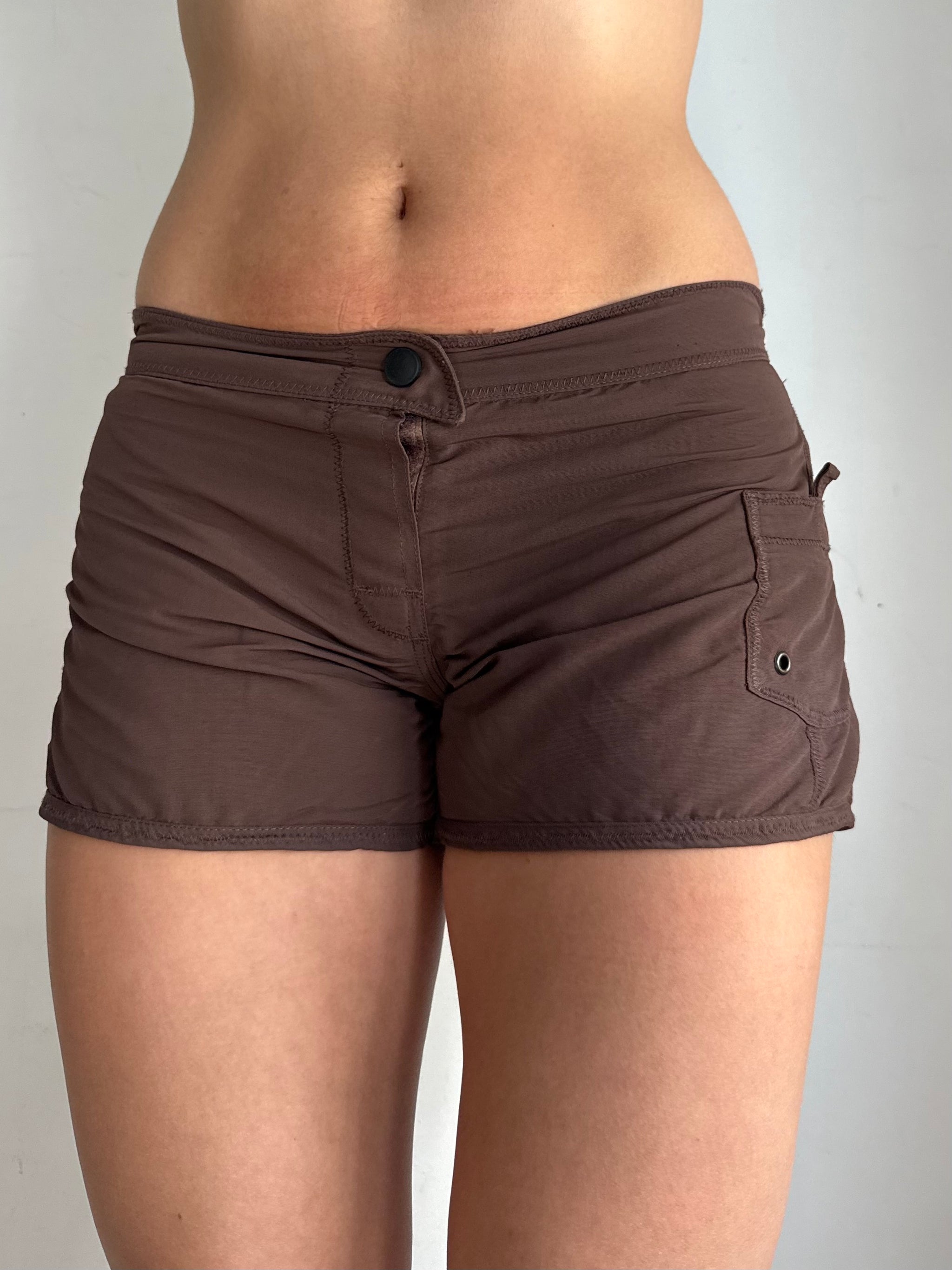 Brown low rise mini short (M)