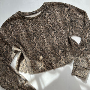 Brown panther print 90s y2k vintage sweatshirt (S)