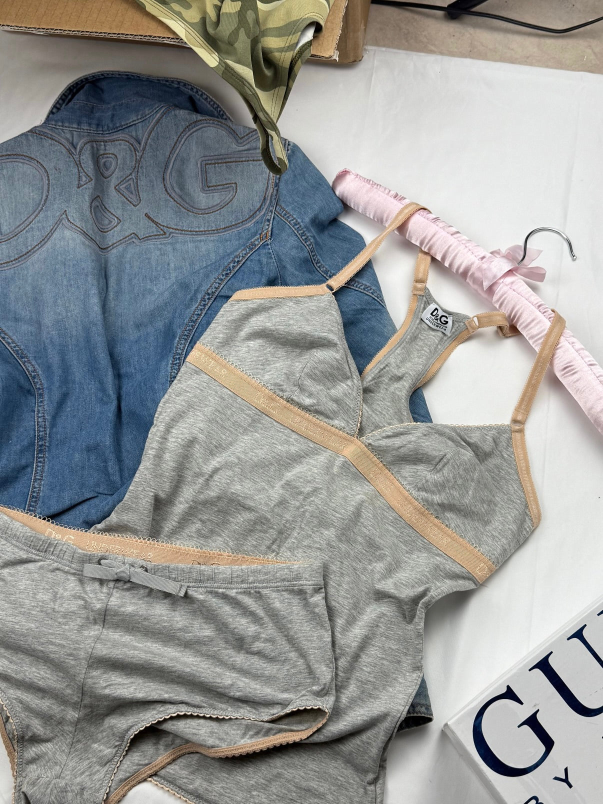 Blue logo denim jacket (XS/S)