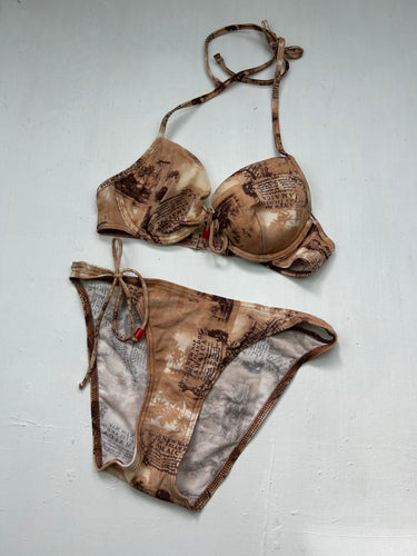 Beige padded bikini set (M)