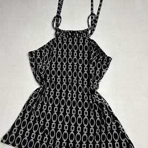 Black & white graphic print 90s y2k vintage halter top (S)