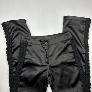 Black silky low rise bootcut office pants (M)