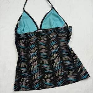 Black graphic halter top (S)