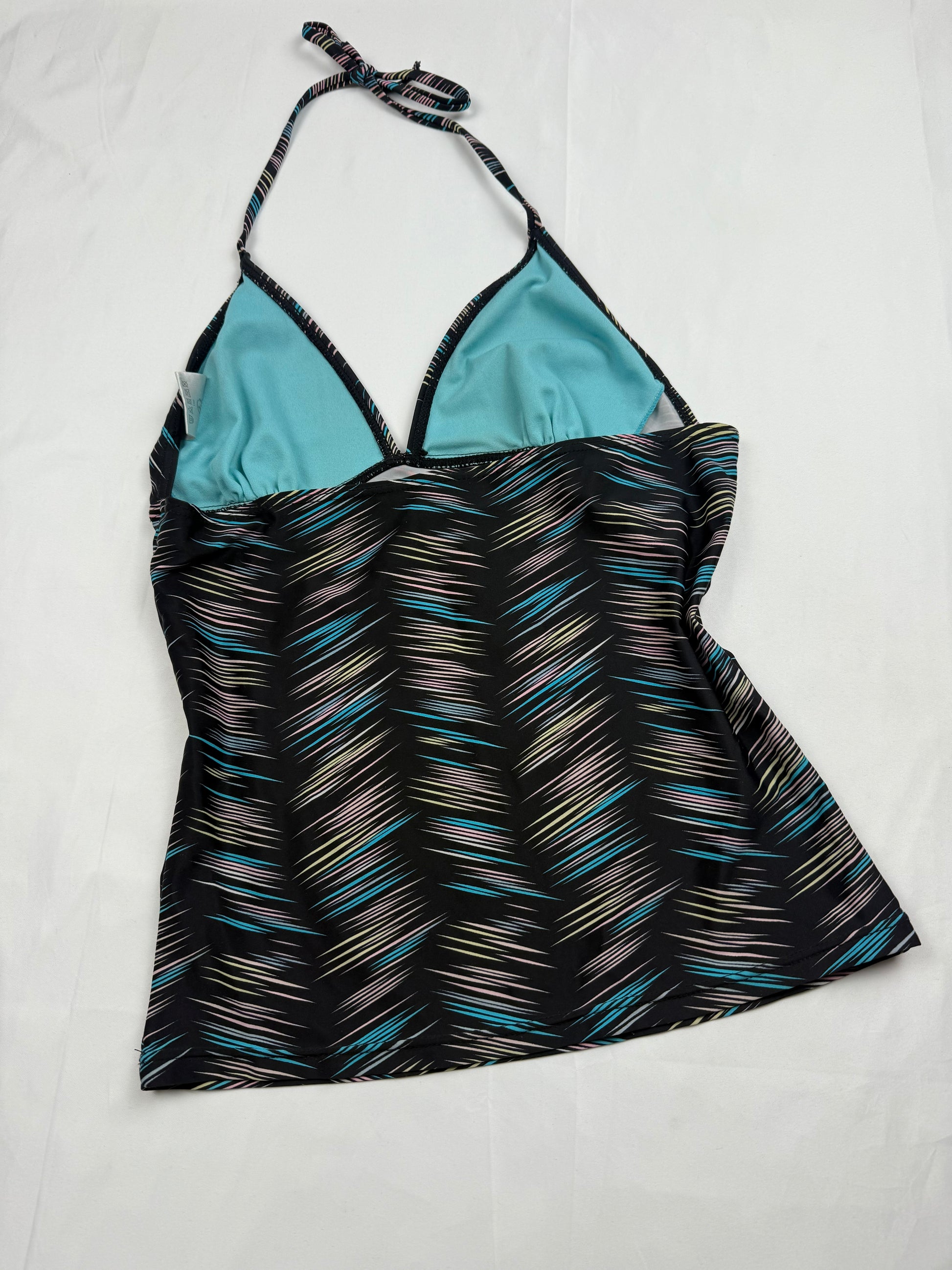 Black graphic halter top (S)