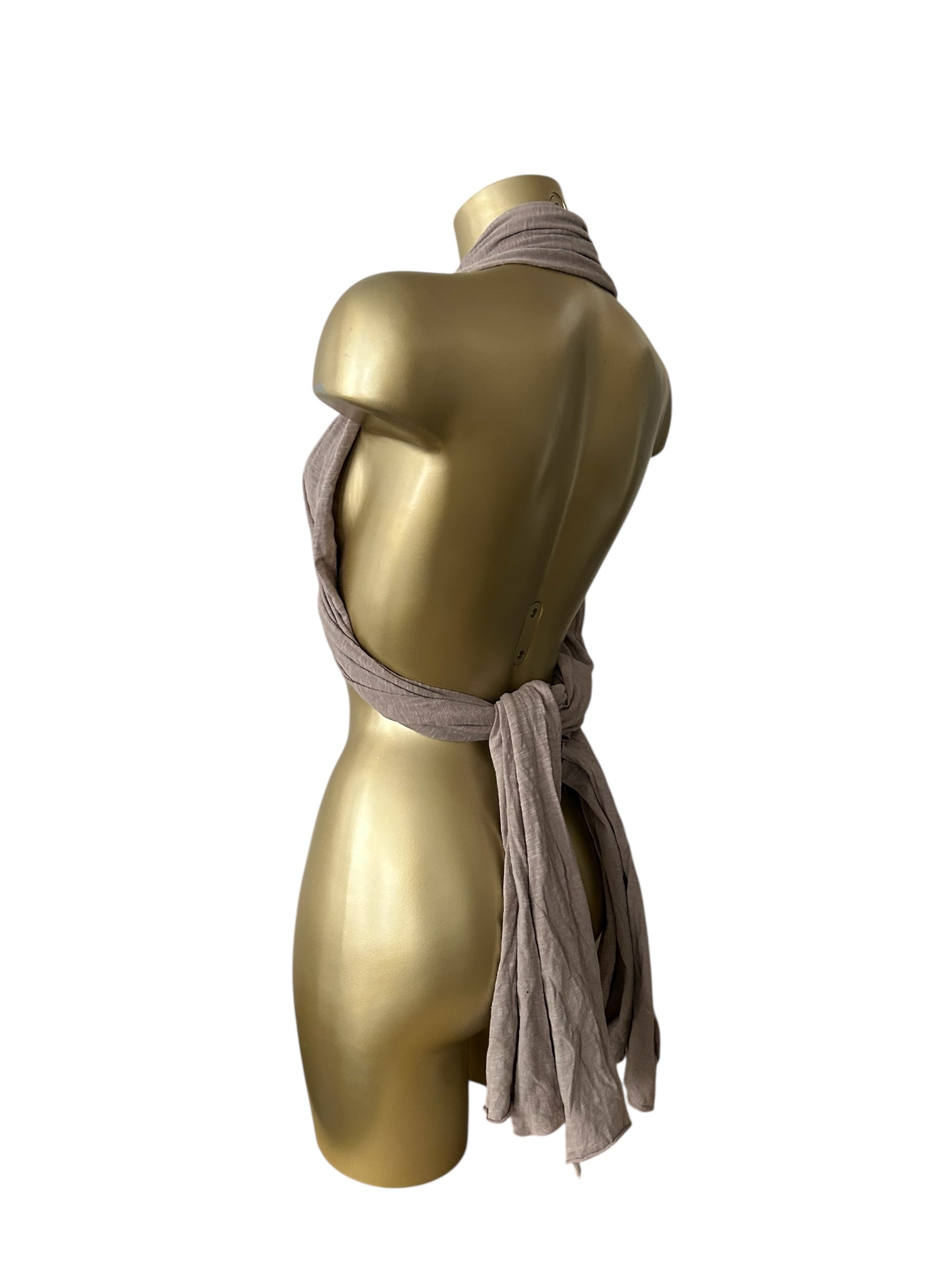 Khaki multiway 100% cotton scarf top (35x100cm)
