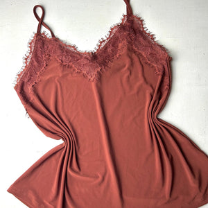 Rust lace mesh cami top (M)