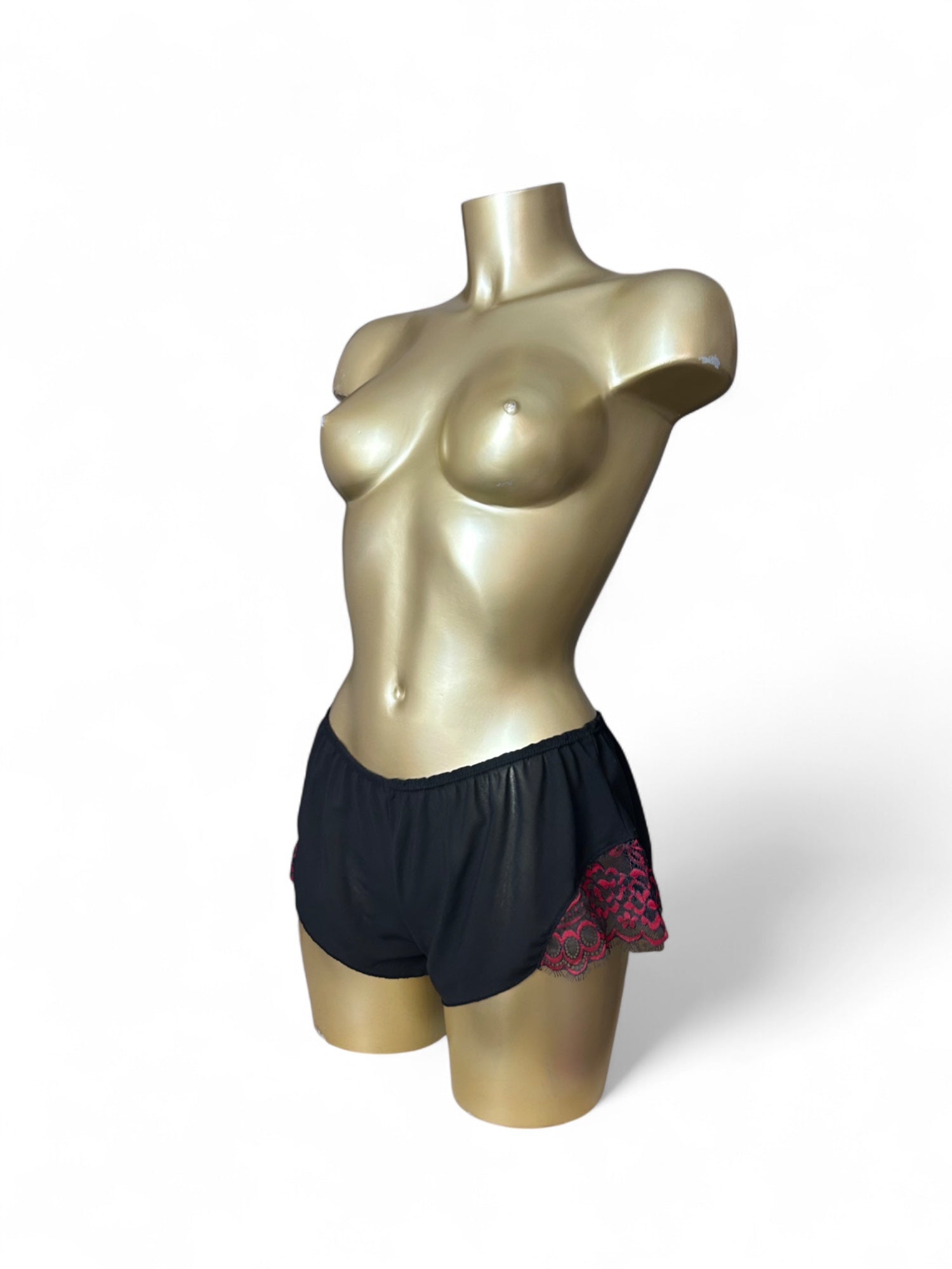 Black lace babydoll top + short set (S/M)