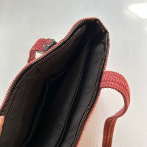 Pink velvet y2k vintage shoulder bag (33x32cm)
