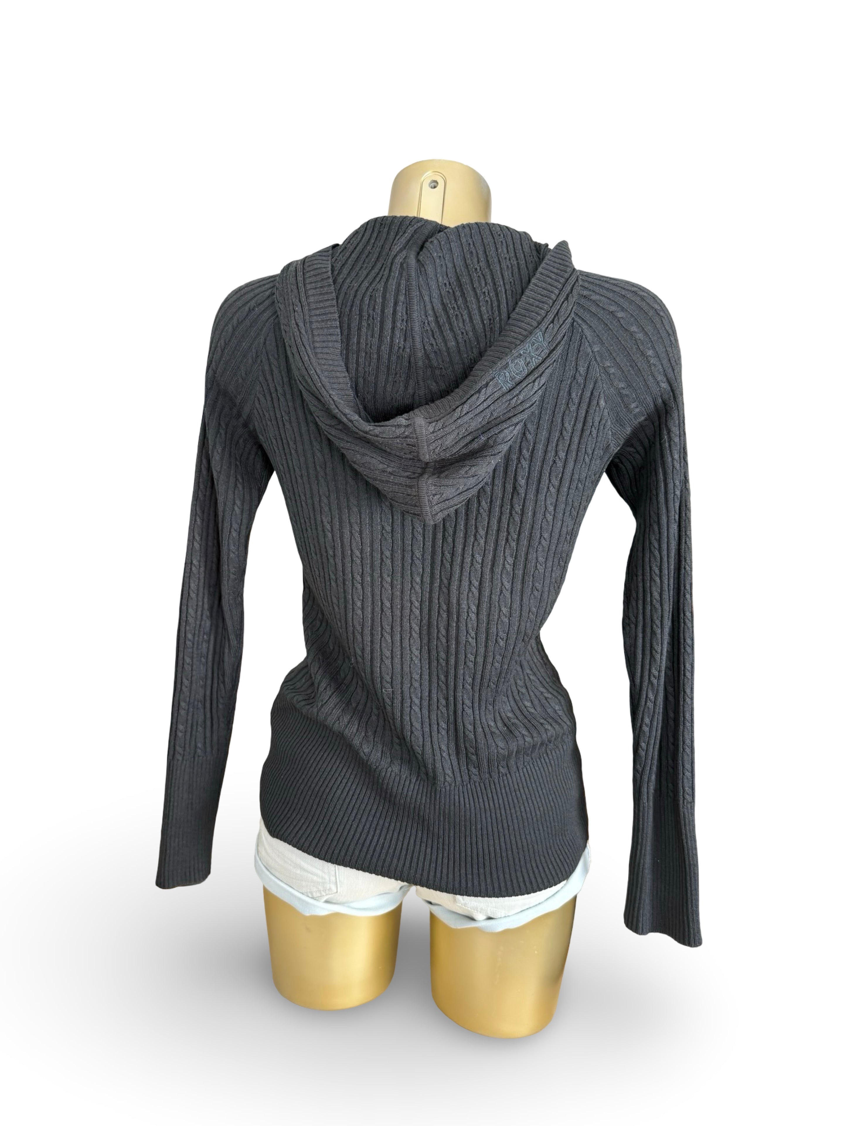 Brown cotton hooded jumper (S)