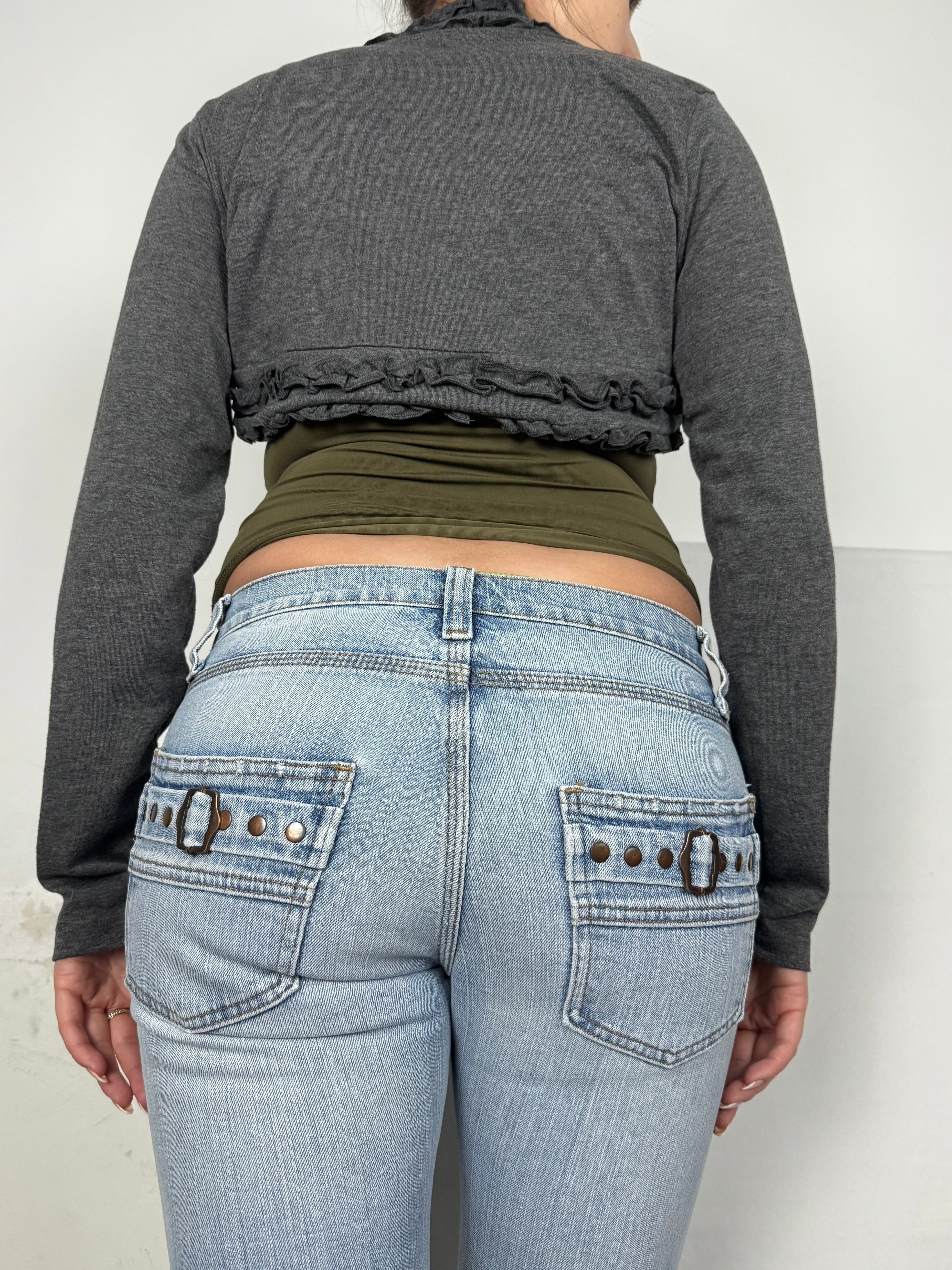 Grey bolero long sleeves top (S)