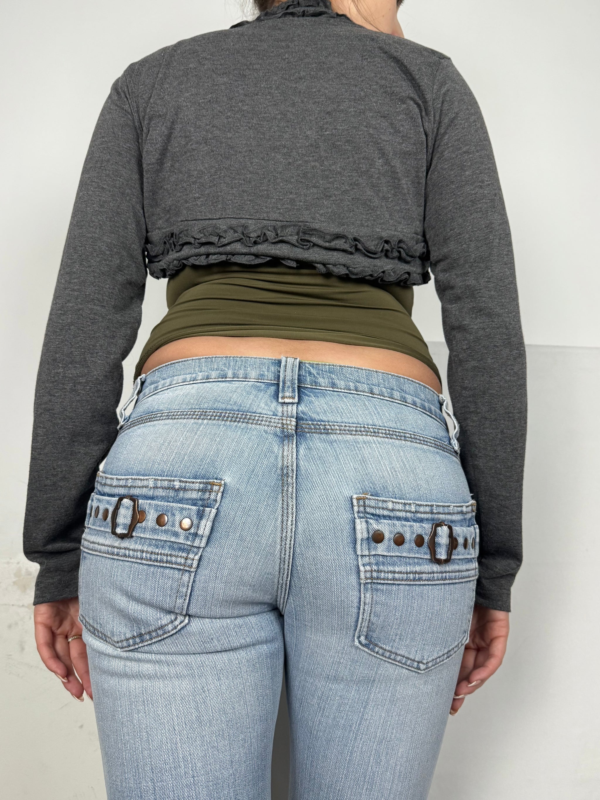 Grey bolero long sleeves top (S)