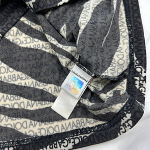 Zebra print lycra logo stretchy tee (M)