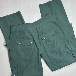 Light green cargo low rise baggy pants (M)
