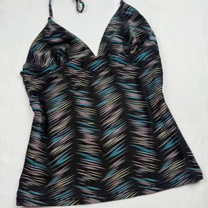Black graphic halter top (S)