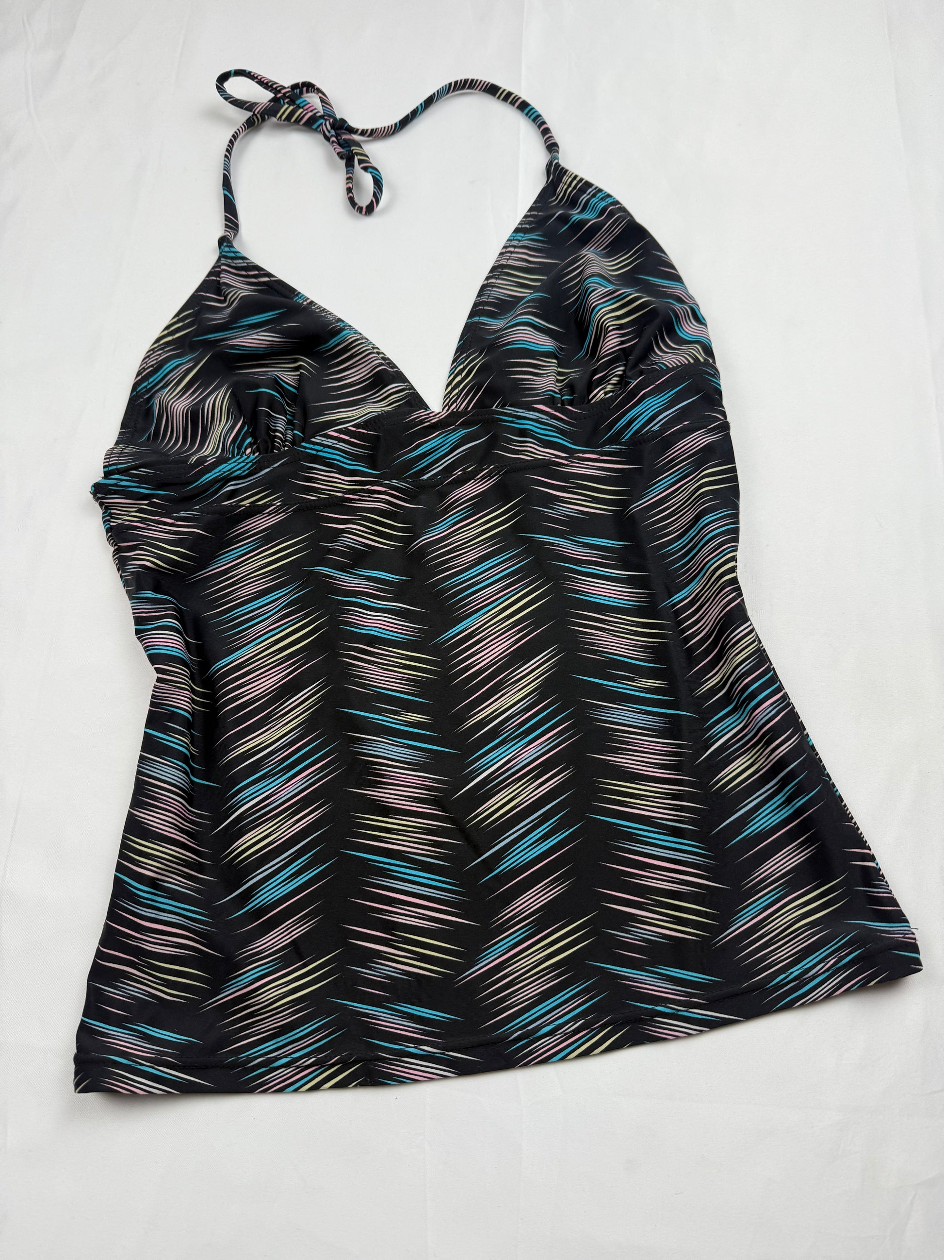 Black graphic halter top (S)