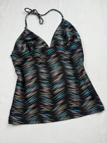 Black graphic halter top (S)