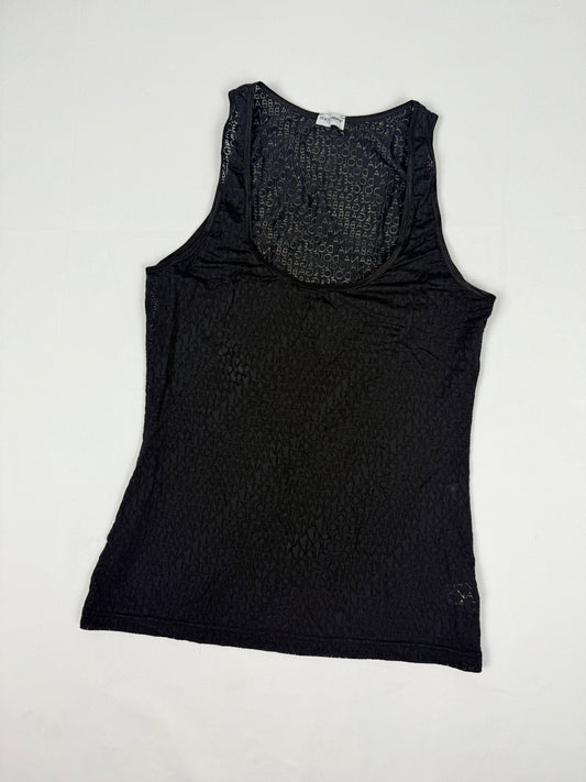 Black see trough logo tank top (XL)