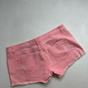 Pink low rise denim mini short (M)