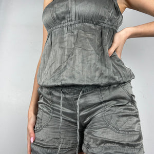 Grey silky summer combishort (S)