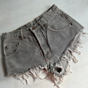 Grey mid waist denim short (S)