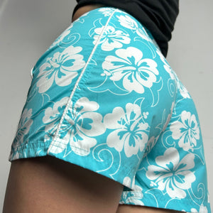 Blue Hawaii floral beachwear mini short (XS)